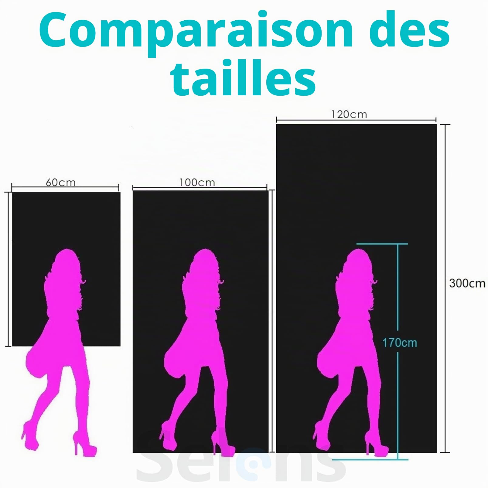 Selens Fond de Photographie en PVC, 120 x 300 cm, Blanc, imperméable