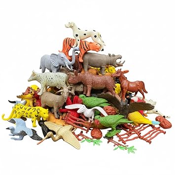 ZESTHOME Animal & Birds Toy Set | Combo for Kids 2–9 Years | Wild, Farm Animals & Bird Figures with Trees, Fence & Stones | Educational Learning & Pretend Play Toys | 26 pcs