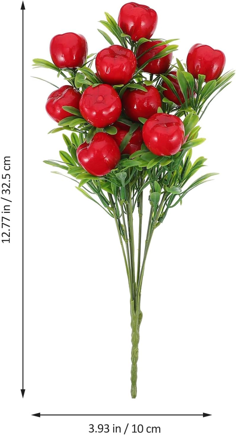 HOMSFOU Artificial Apples Branches 12.79 Inch Faux Fruit Stems Realistic Fake Apple Tree Stem for Home Decor Wedding Floral Arrangements DIY Crafts
