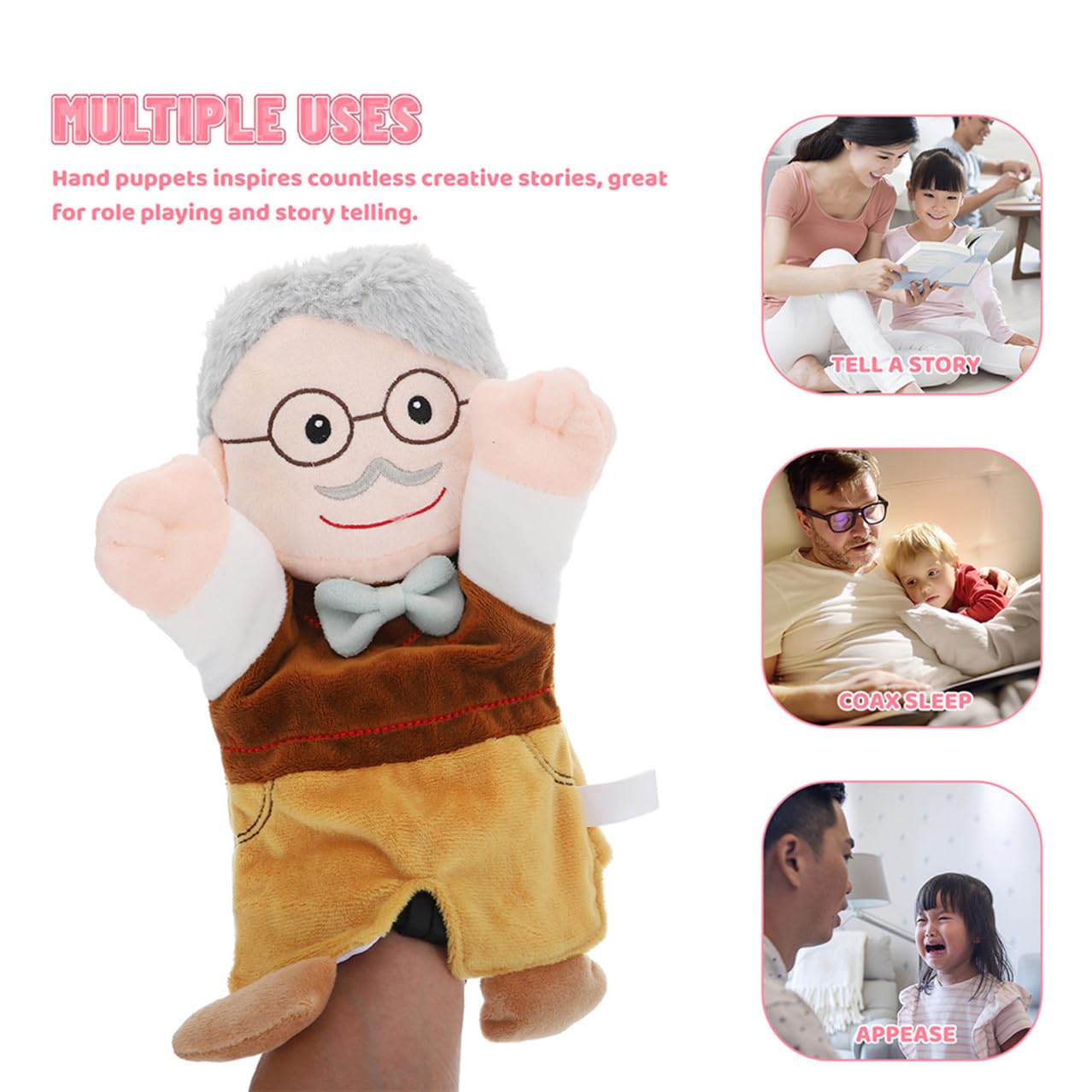 Títere de Mano 2 Piezas de Felpa y PP Cotton, Juguete de Mano para Niños | Marioneta de Mano para Niños, Figura de Juguete Hora del Cuento, Decoracion Colegio