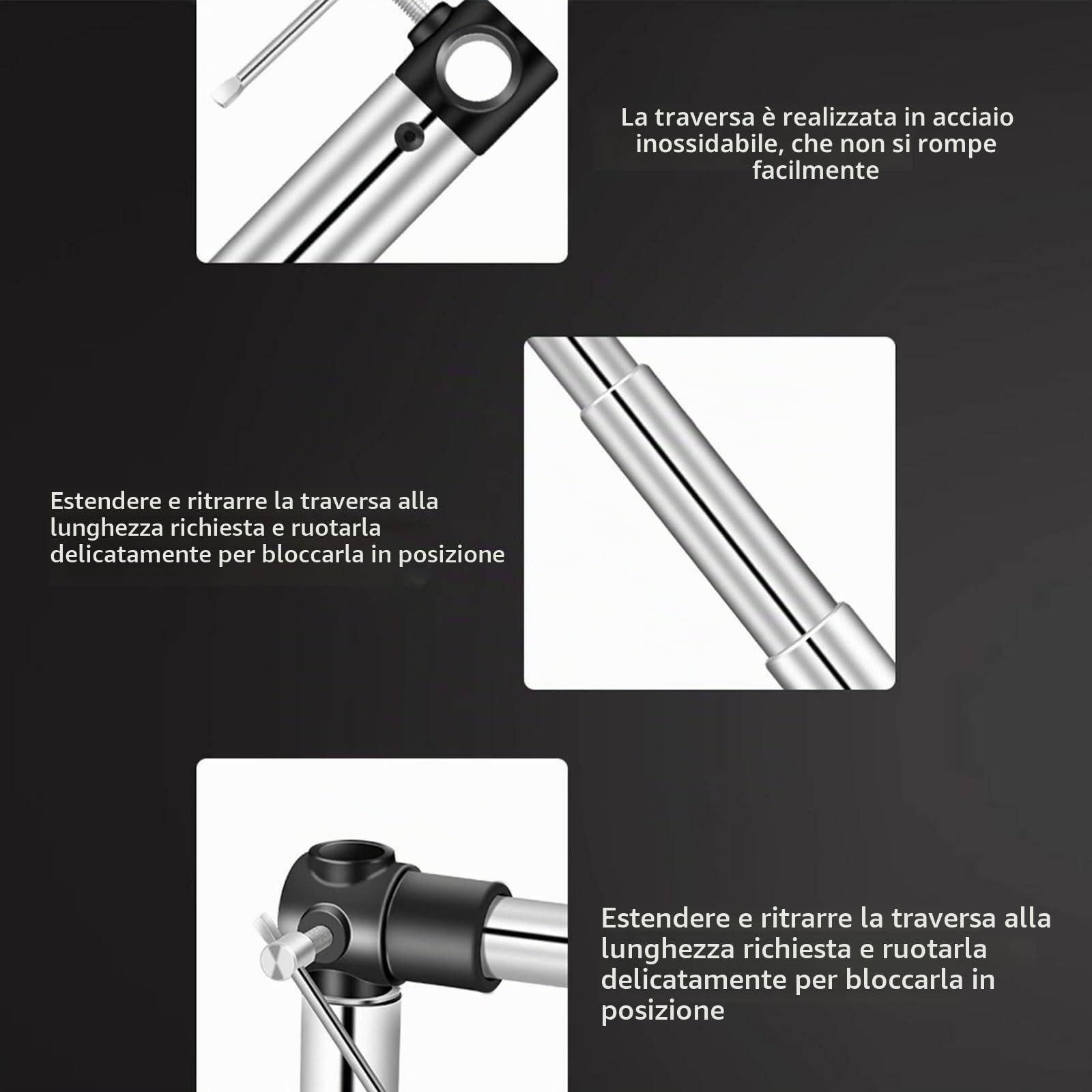 Supporto Per Fondale In Metallo Asta Telescopica Lunghezza Regolabile Da 117 A 300 Cm Per Attrezzature Fotografiche E Studi Video