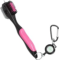 Vista 8 de Mile High Life Cepillo para palos de golf, limpiador de ranuras con cable de extensión retráctil de 2 pies y mosquetón de aluminio, accesorios