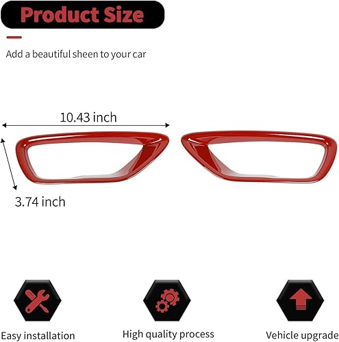 Miniatura 5 de RT-TCZ Cubierta delantera antiniebla, marco de luz antiniebla delantera, accesorios exteriores para Jeep Grand Cherokee 2018-2020, rojo