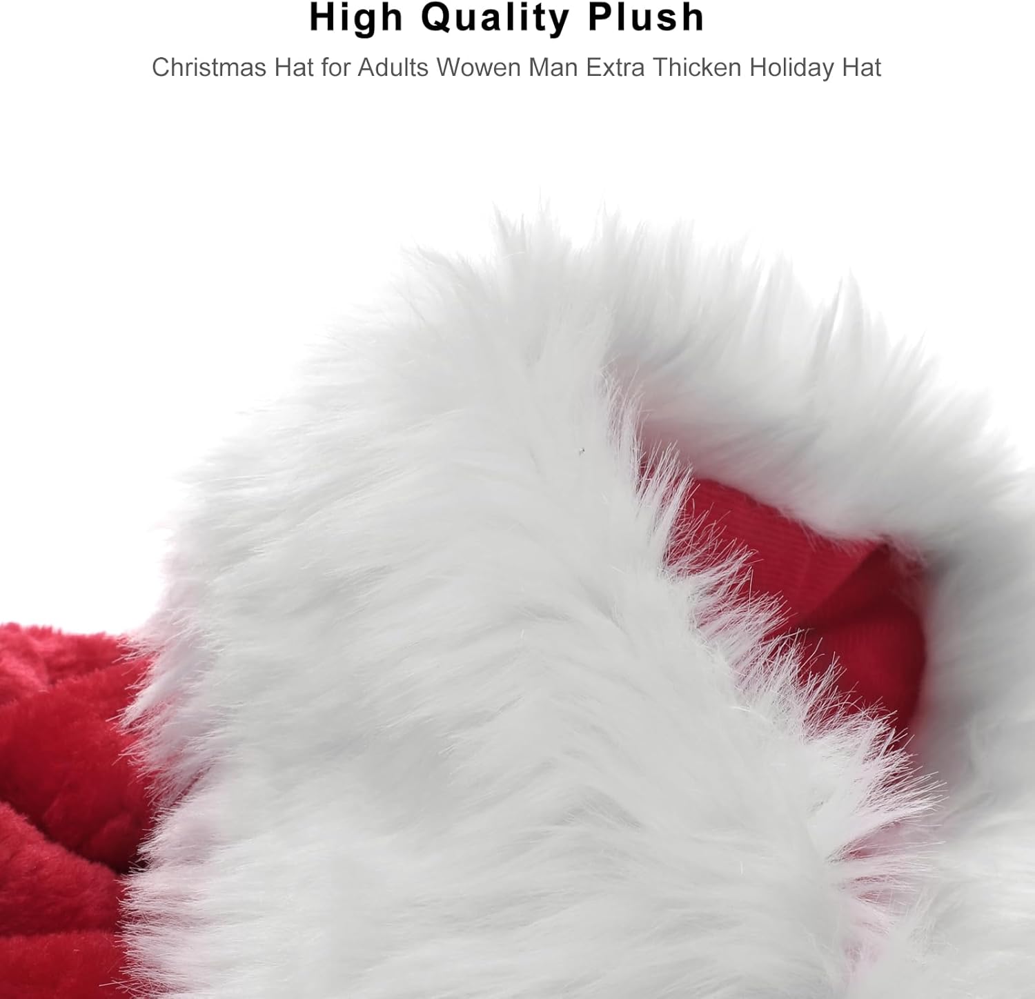 B-Land Unisex-Adult's Santa Hat, Christmas Hats for Adults Women Men Extra Thicken Xmas Holiday Hat with Comfort Liner