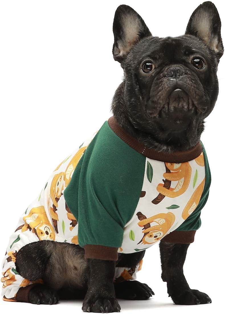 Fitwarm Sloth Pet Pajamas Dog Clothes PJS Cat Shirts Jumpsuit Small