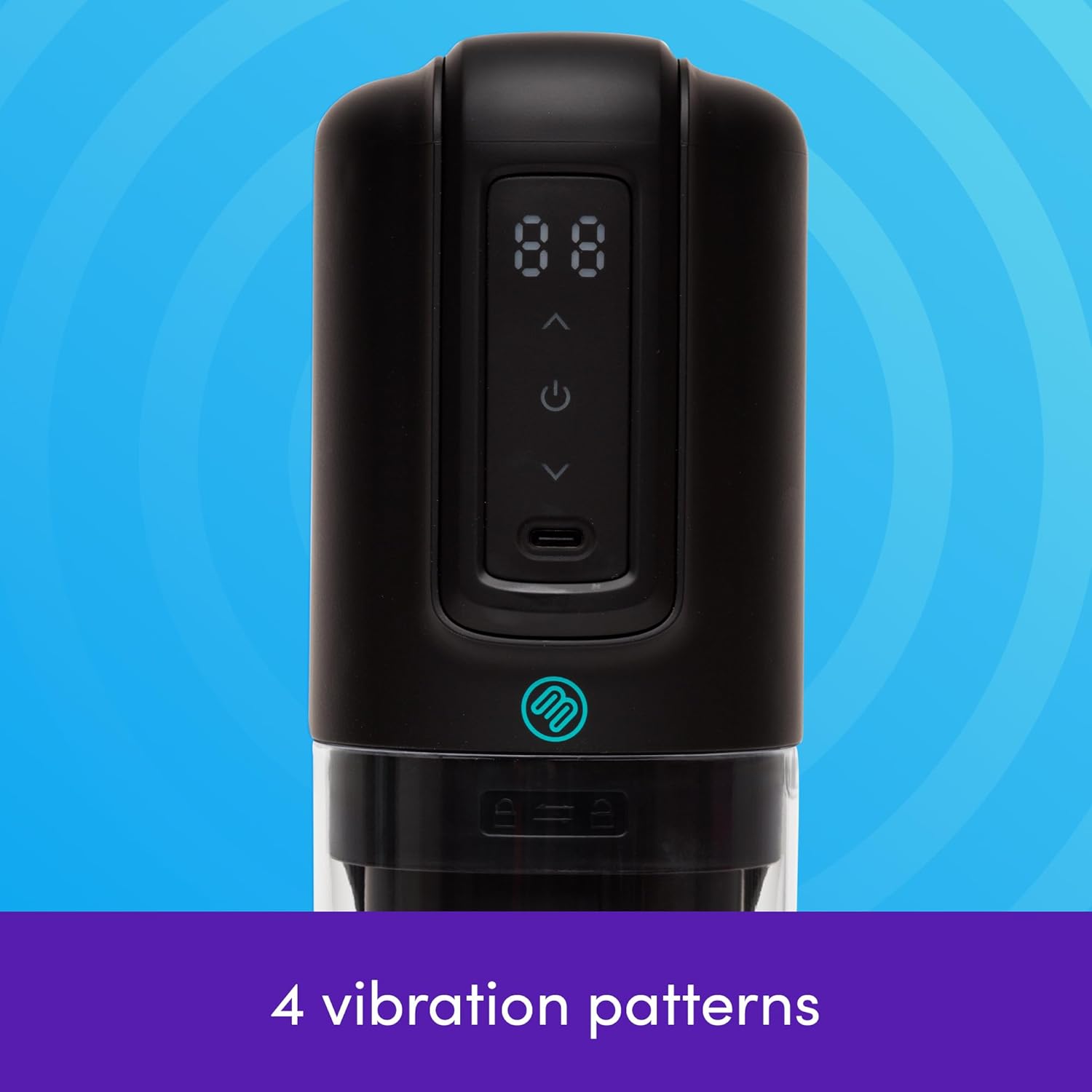 Top view of the Lovehoney Blowmotion Masturbator showing control panel with buttons for modes and intensity