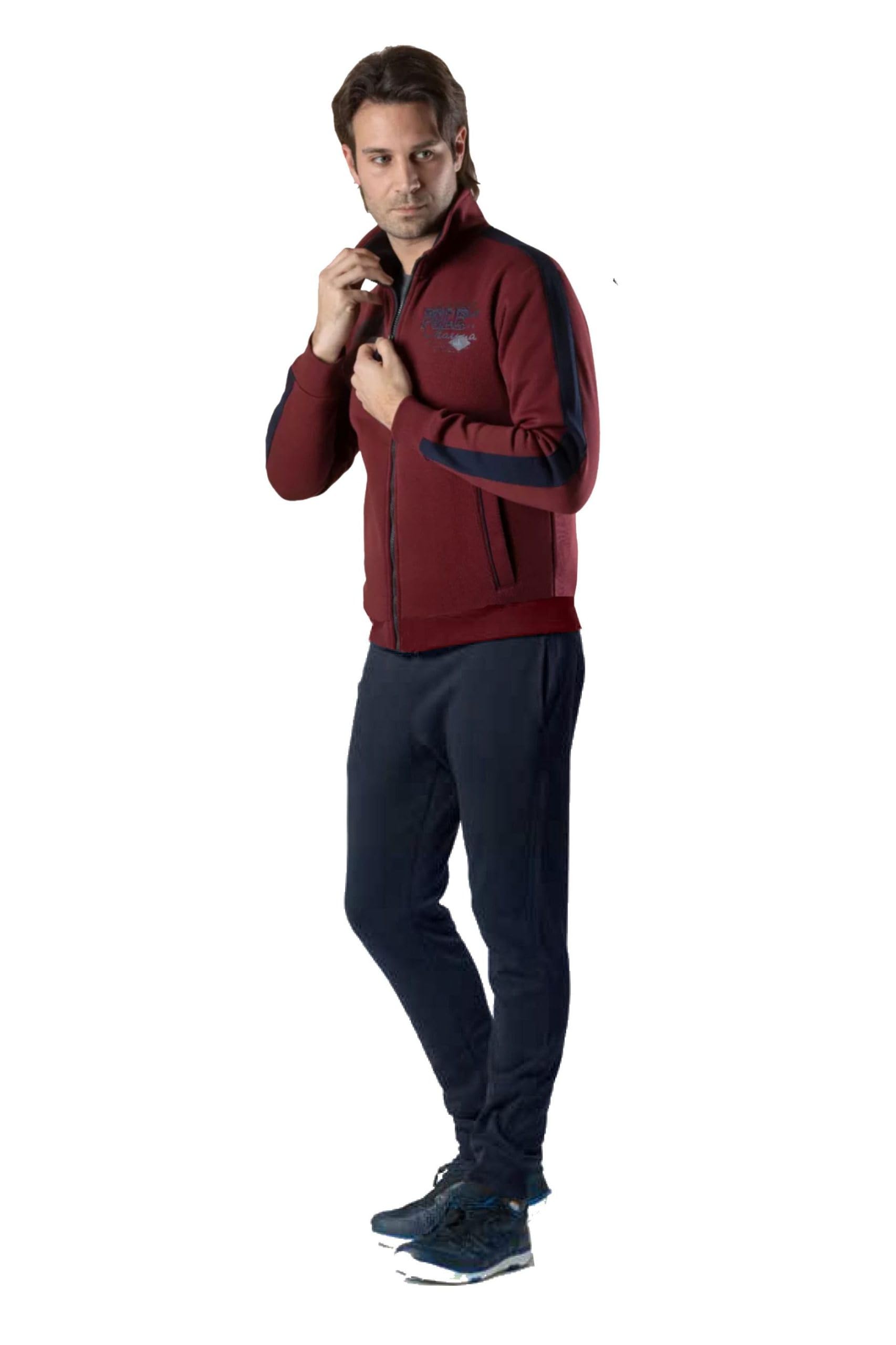 Leo Corsetteria Tuta uomo invernale felpata calda classica con zip cerniera tasche e pantaloni lunghi F.lli_Campagnolo 8Q77148FBA