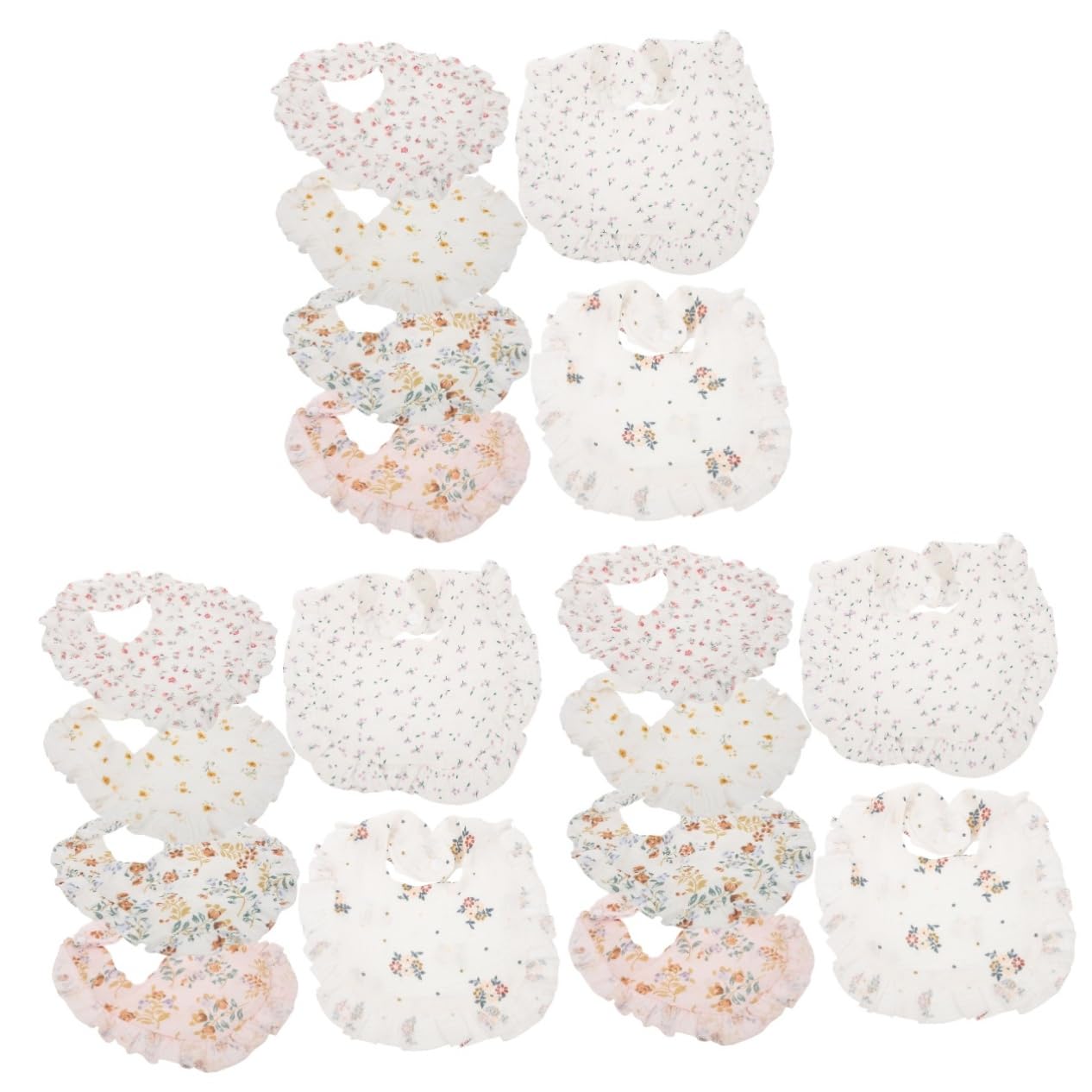 Abaodam 3 Set Di Bavaglini Per La in Cotone Per Neonati Bavaglini Per L'alimentazione Lavabili E Riutilizzabili Con Design Arricciato Per Bambina 6 Pezzi*3