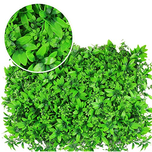 CuteLife Artificial Hedges Panels 12 Pieces Artificial Boxwood Hedge Mat Panels Clover Privacy Screen UV Protected Outdoor Indoor Garden Fence Greenery Walls (Color : Green, Size : 60x40cm)