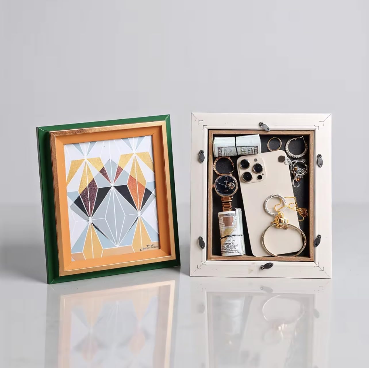 Hidden Compartment Picture Frame Diversion Safe – Realistic Wall or Stand Supported Frame with Secret Storage for Cash, Jewellery & Valuables – Discreet Home Security Solution - Can Insert Own Photo