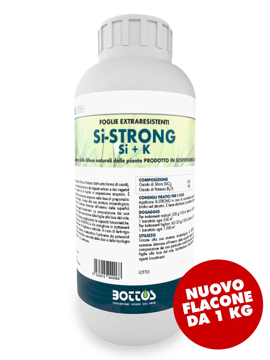 Bottos, Si-Strong Bioinduttore delle Difese naturali ideale per la nutrizione del manto erboso con Nebulizzatore a Pressione Hurricane da 2 Lt