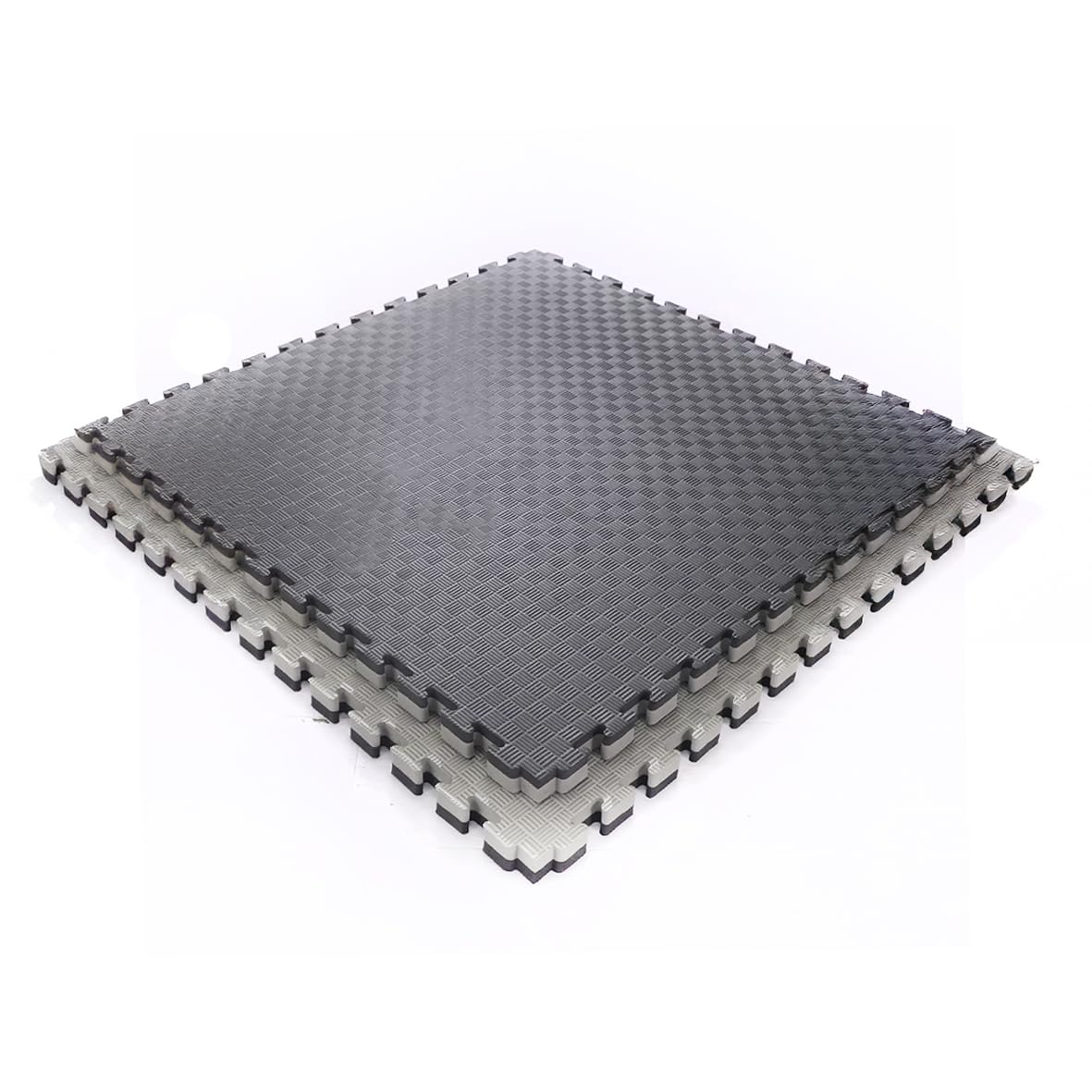 Rackhams Black/Grey 40Mm Premium Reversible Eva Tatami Foam Mats - & - Pack Of 4