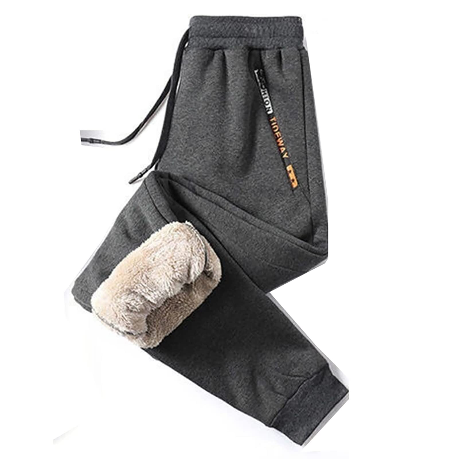 Pantalones De Invierno Para Hombre, Pantalones De Chándal Con Forro Polar Sherpa, Pantalones De Chándal Con Cordón, Pantalones Deportivos Cálidos De Invierno Para Correr