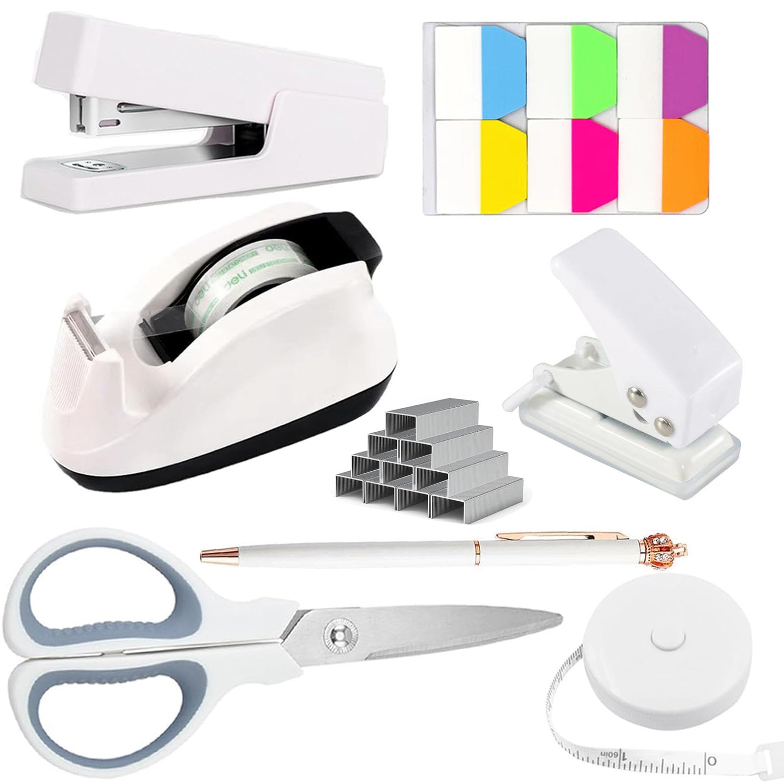 Amazon | ホチキス針 白 滑り止めホッチキス テープディスペンサー