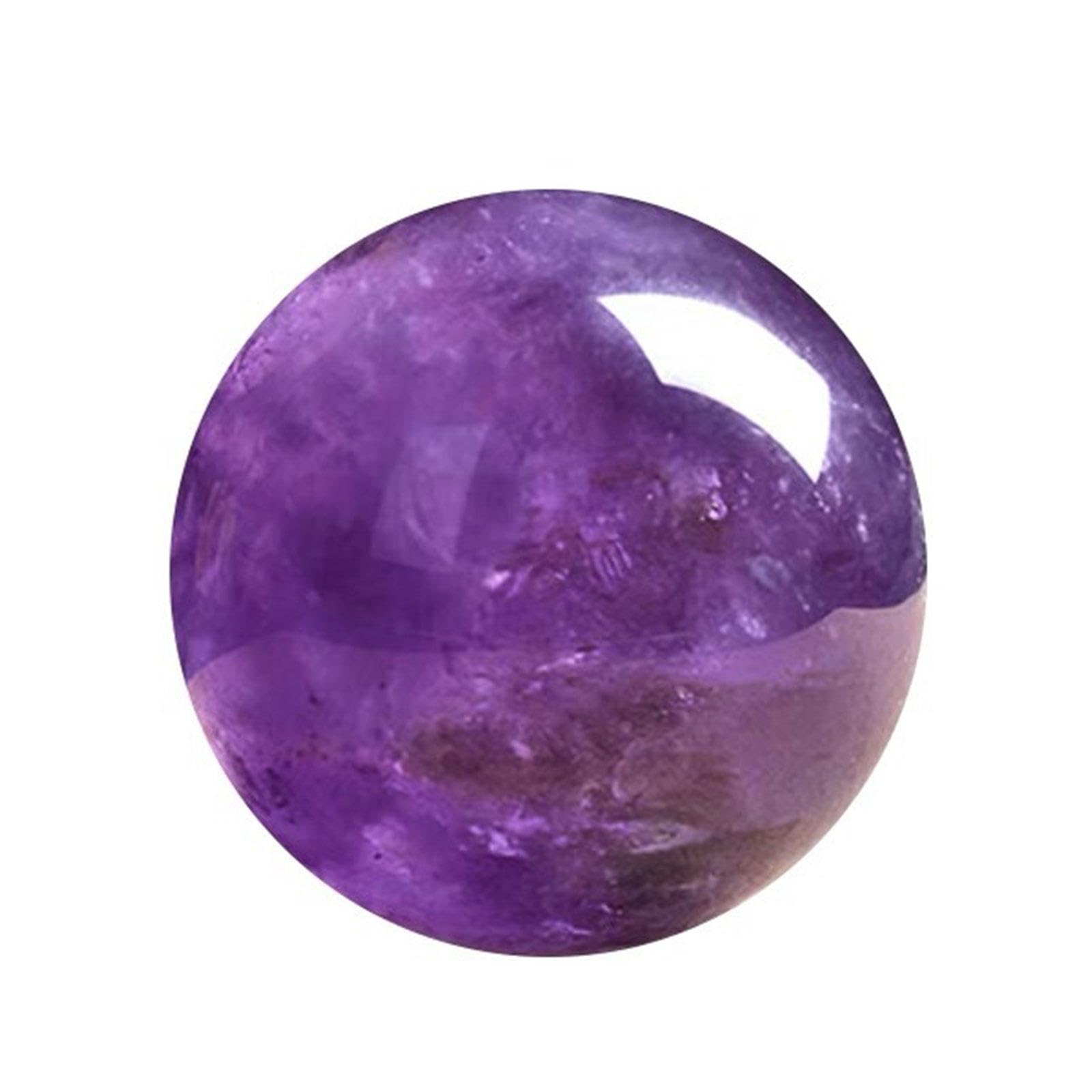 DPURPIWADY Amethyst Quartz Sphere Ball 40mm Polished Crystal with Decorative Wooden Stand Feng Shui