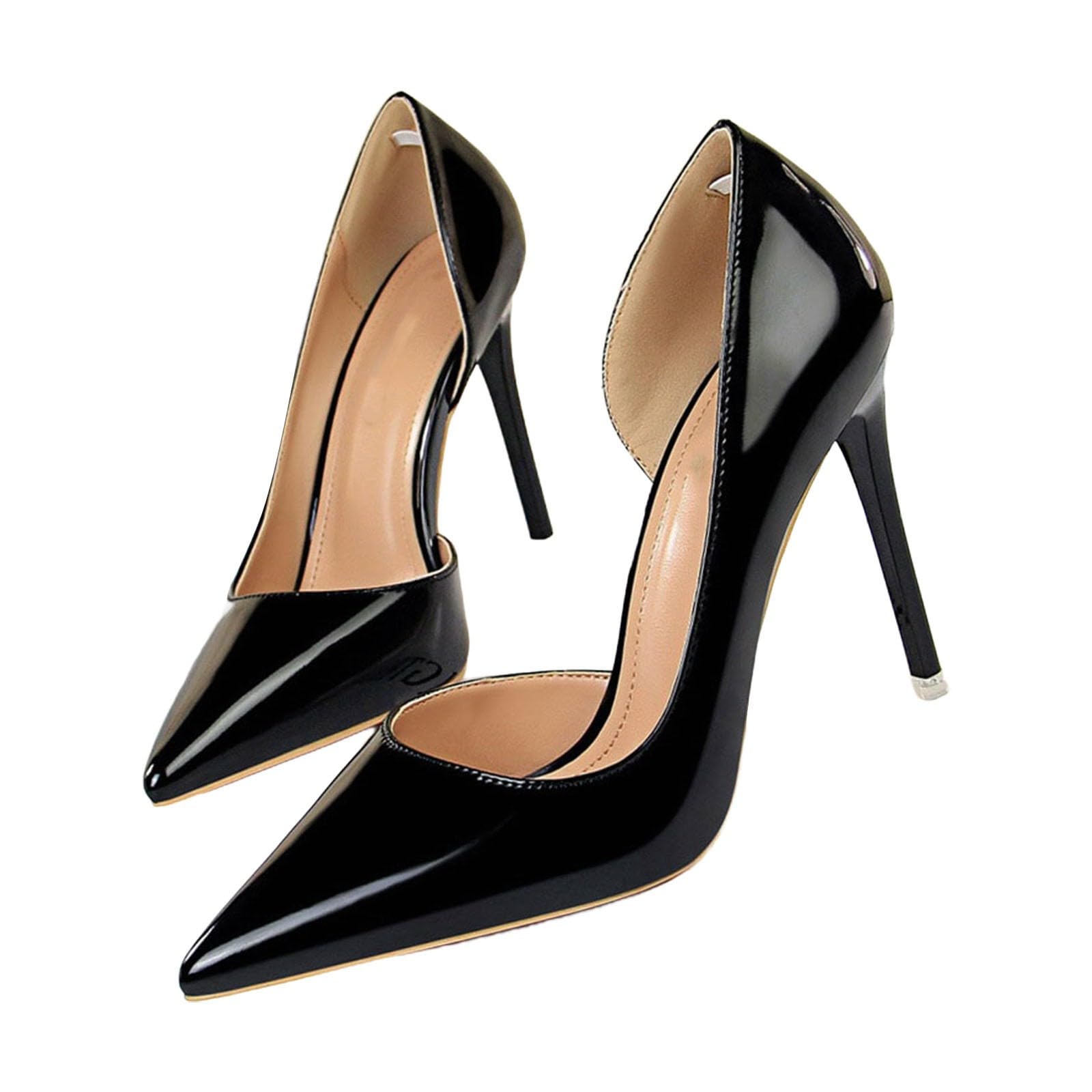Damen High Heels Spitze Stiletto Pumps, Absatzschuhe Bequeme Elegante | Brautschuhe, Sexy Lackleder Kleid Schuhe Zum Hineinschlüpfen, Einfarbig Abendschuhe Hochzeitsschuhe Für Hochzeit Party