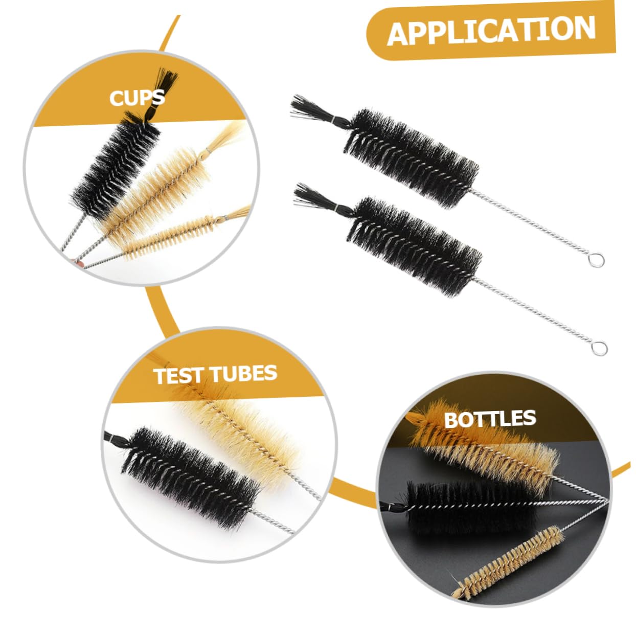 OUNONA 2pcs Beaker Brush Nylon Bottle Brush Bottle Cleaning Brush Cleaner Multi-use Brush Test Tube Cleaning Brush Brush for Cleaning Portable Bottle Brush