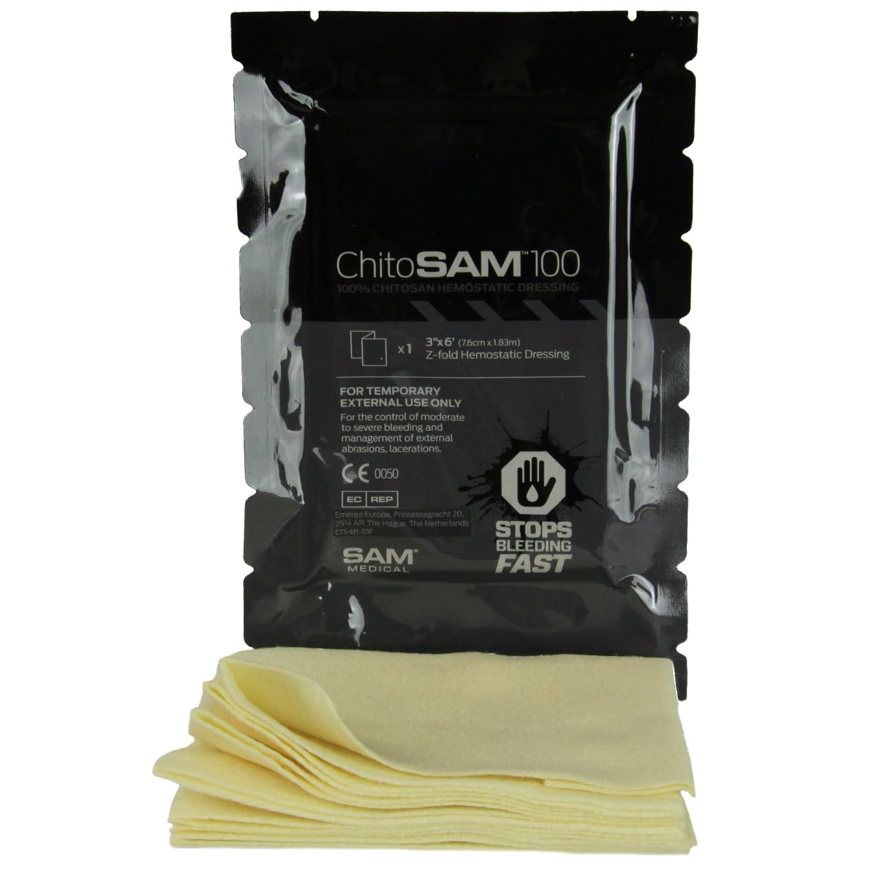 CHITO-SAM 100-3" X 6' Z FOLD Hemostatic Dressing