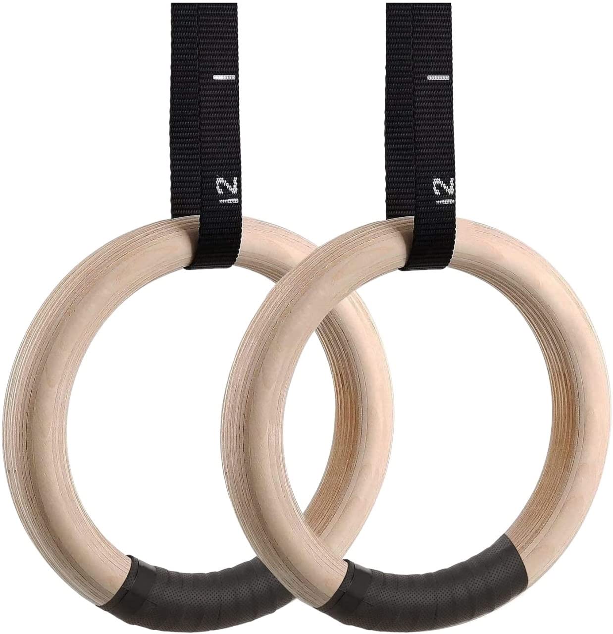 Anelli Calisthenics Anelli da Palestra, Anelli da Palestra in Legno con Cinturini con Fibbie Regolabili, Anelli da Allenamento Antiscivolo, for Allenamento Domestico e Fitness Anelli Ginnastica