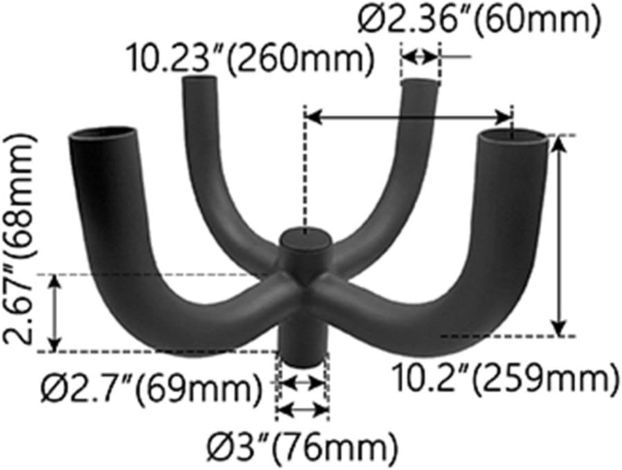 90 Degree Quad Round Bullhorn Tenon for 4 Lighting Fixture with 2-3/8" Slip Fit Mount,Quad Bullhorn Mount Dark Bronze Heavy Duty Steel,Quad Spoke Bracket for LED Area Lights,Solar LED Streetlight