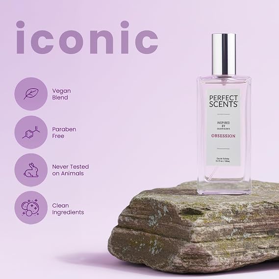 Perfect Scents Fragrances, Inspired by Calvin Kleins Obsession, Womens Eau de Toilette, CLEAN, Vegan, Paraben-Free, Phthalate-Free, Never Tested on Animals, 3.4 Fluid Ounces