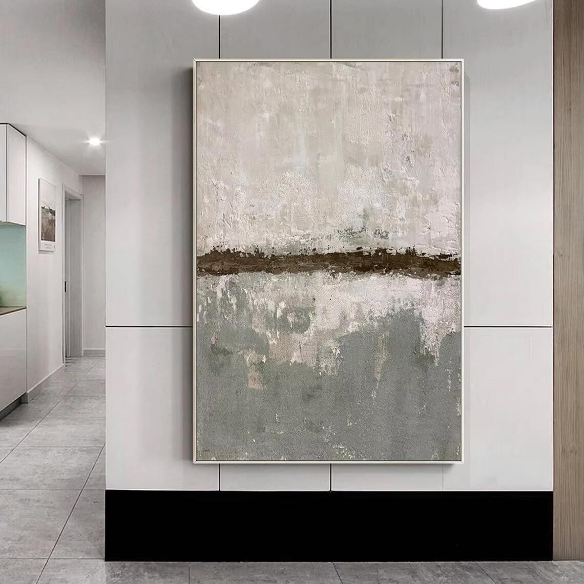 DFZEWKI Brown Black Painting Mural Brown Beige Black Abstract Painting Modern Abstract for Living Room Home Decor(60x80cm(24x31in)/No frame)