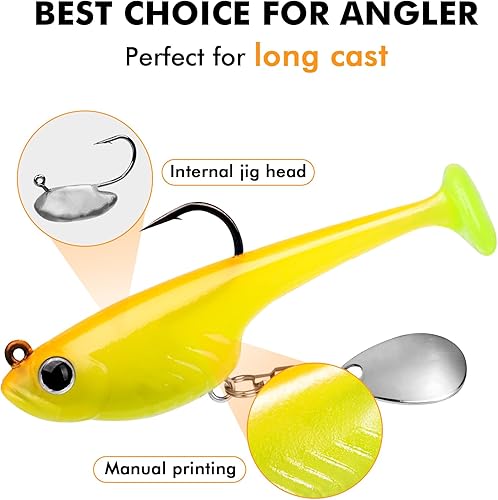 Miniatura 3 de TRUSCEND Easy Catch Pre-Rigged Soft Fishing Lures, Super Durable TPE Swimbaits for More Bite, Well-Made Premium Fishing Gifts for Bass Crappie Trout
