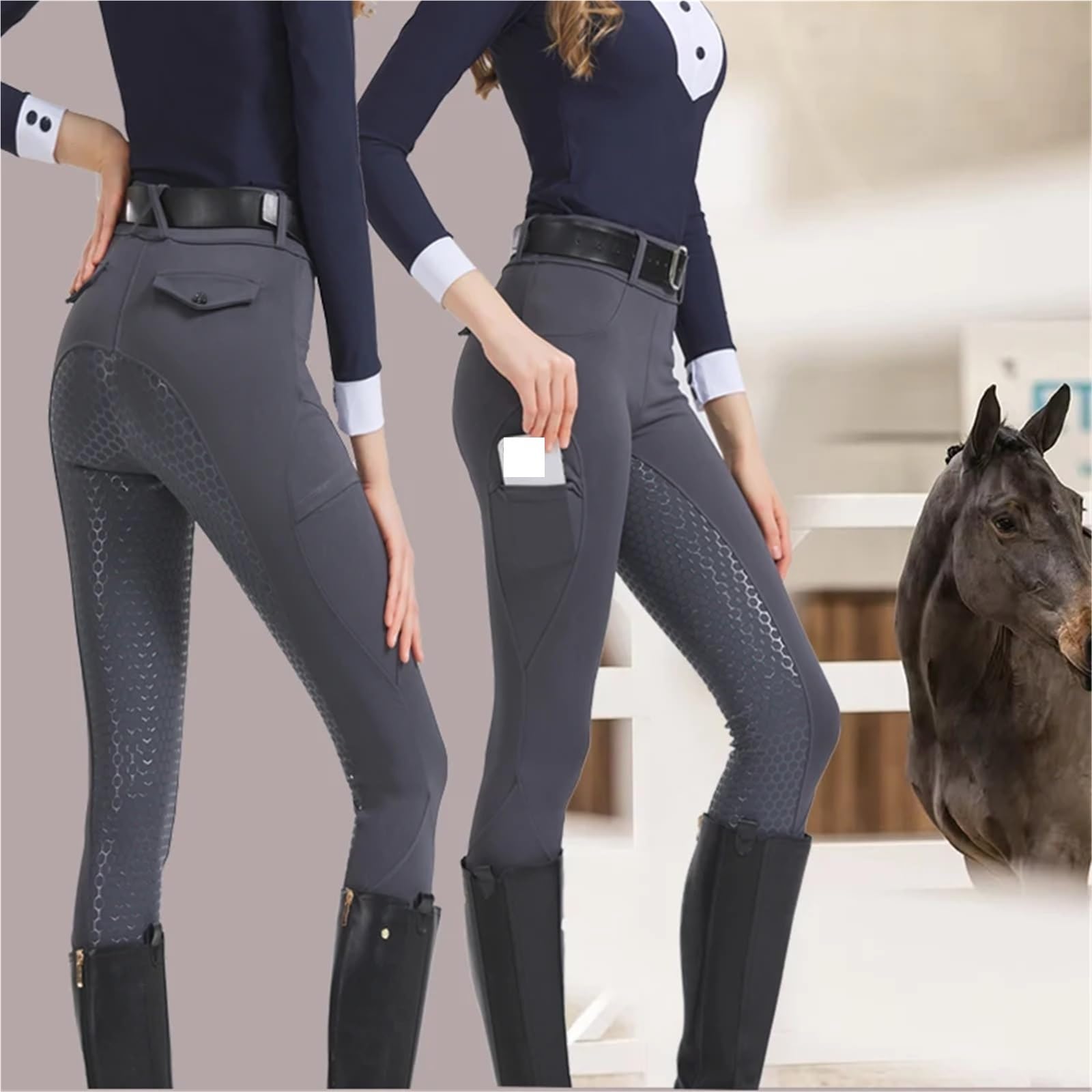 Reithose for Damen, professionelle Reitsporthose, aus Silikon, rutschfest, verschleißfest, hochelastisch Für Reitsport