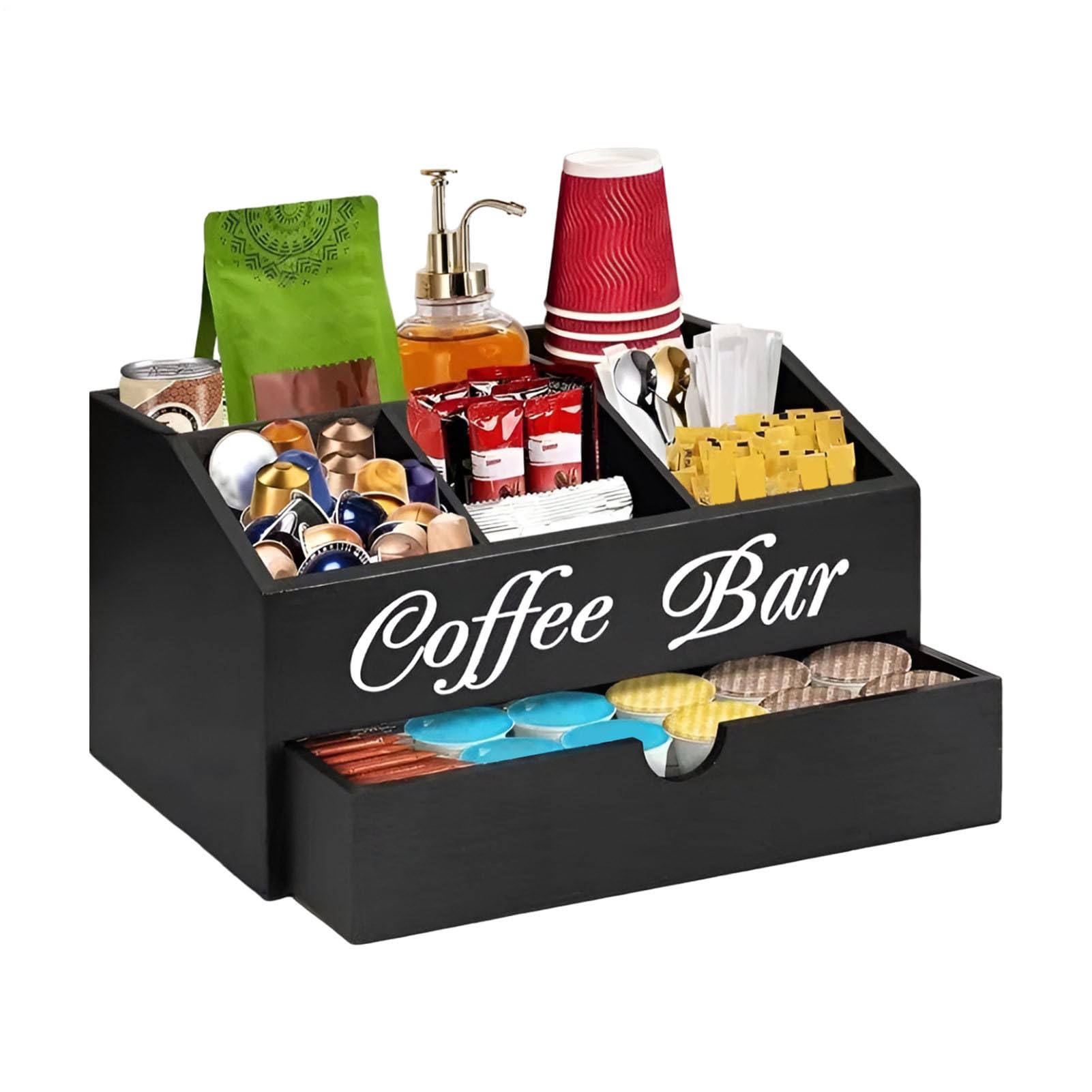 Organizer da bancone per stazioni di caffè, porta caffè e tè, condimenti, per bar, pasticceria