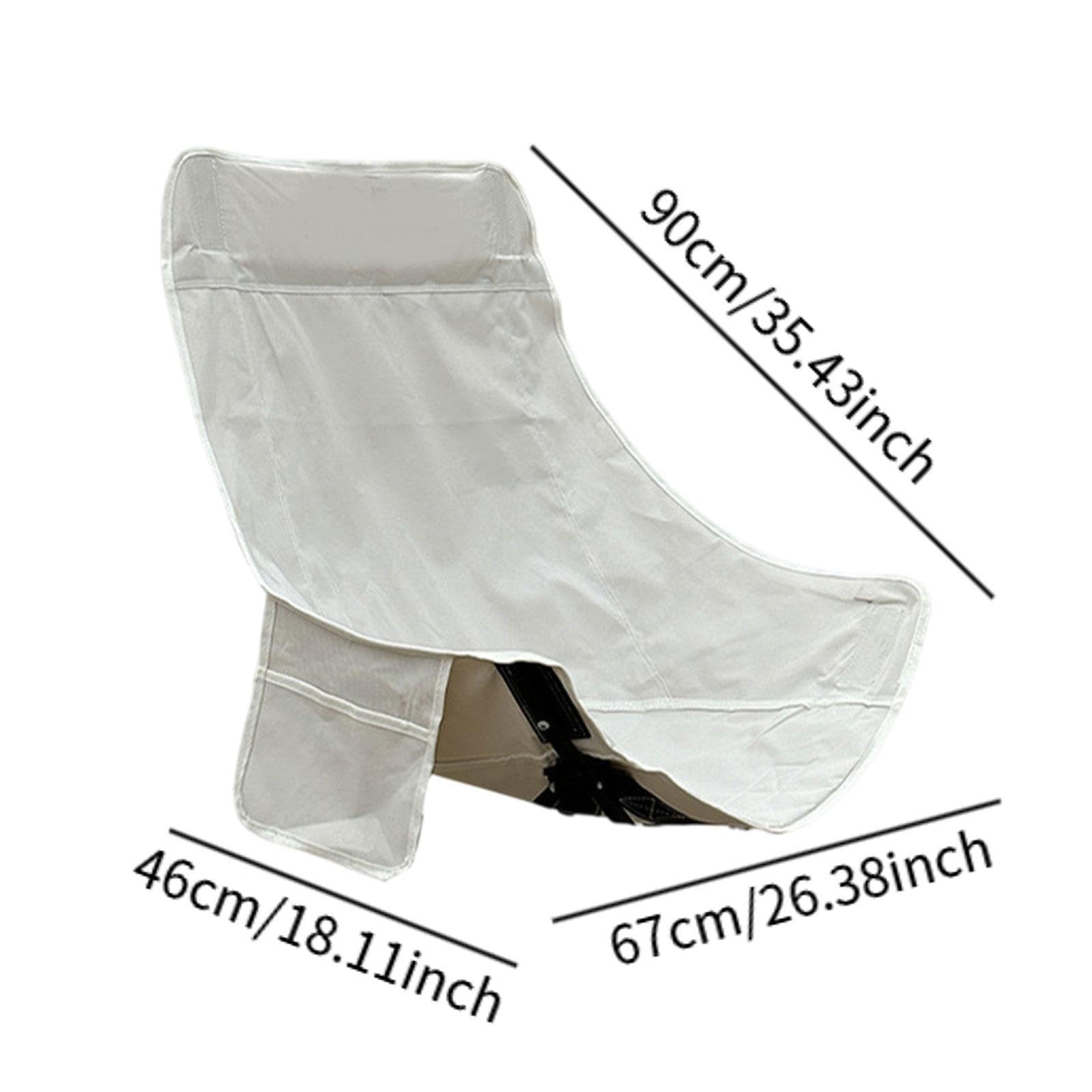 Funda de repuesto para silla de camping, Oxford, picnic largo, jardín, césped, terraza, exterior, respaldo alto, color blanco