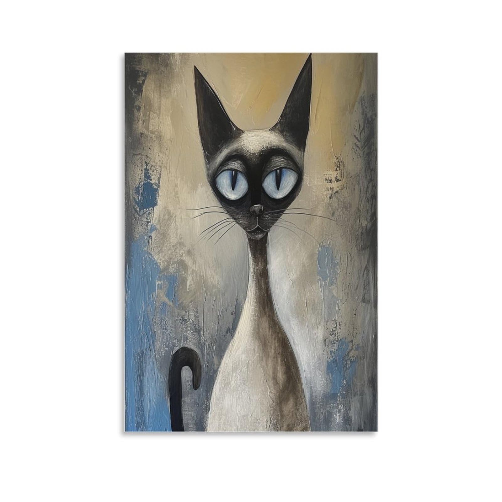 UNRXJZLVM Egyptian Cat Art - Oil Paintings Reproduction Modern Giclee Canvas Print Artwork Pictures on Canvas Wall Art for Home Office Decorations 08x12inch(20x30cm)