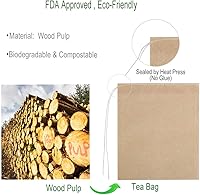 Vista 2 de Eco-Fil Bolsas de filtro de té desechables para té suelto, material de pulpa de madera, biodegradable y compostable, bolsitas infusoras de té vacías