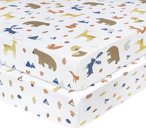 David's Kids Juego de sábanas bajeras 100% algodón para cuna, ultra suaves, transpirables, cómodas, para niñas, de 28 x 52 pulgadas, se adapta a