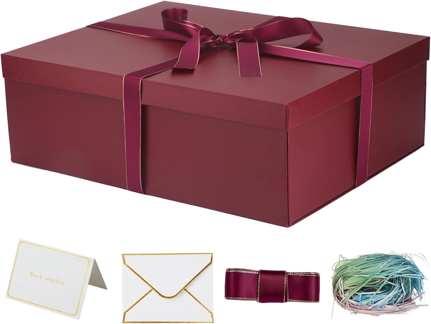 YINUOYOUJIA 3 Pack Large Black Gift Box 16.5x13x5.5 inches,Black Boxes with Lids for Presents,Birthday,Valentine's Day,Mother's Day,Christmas,Anniversary.