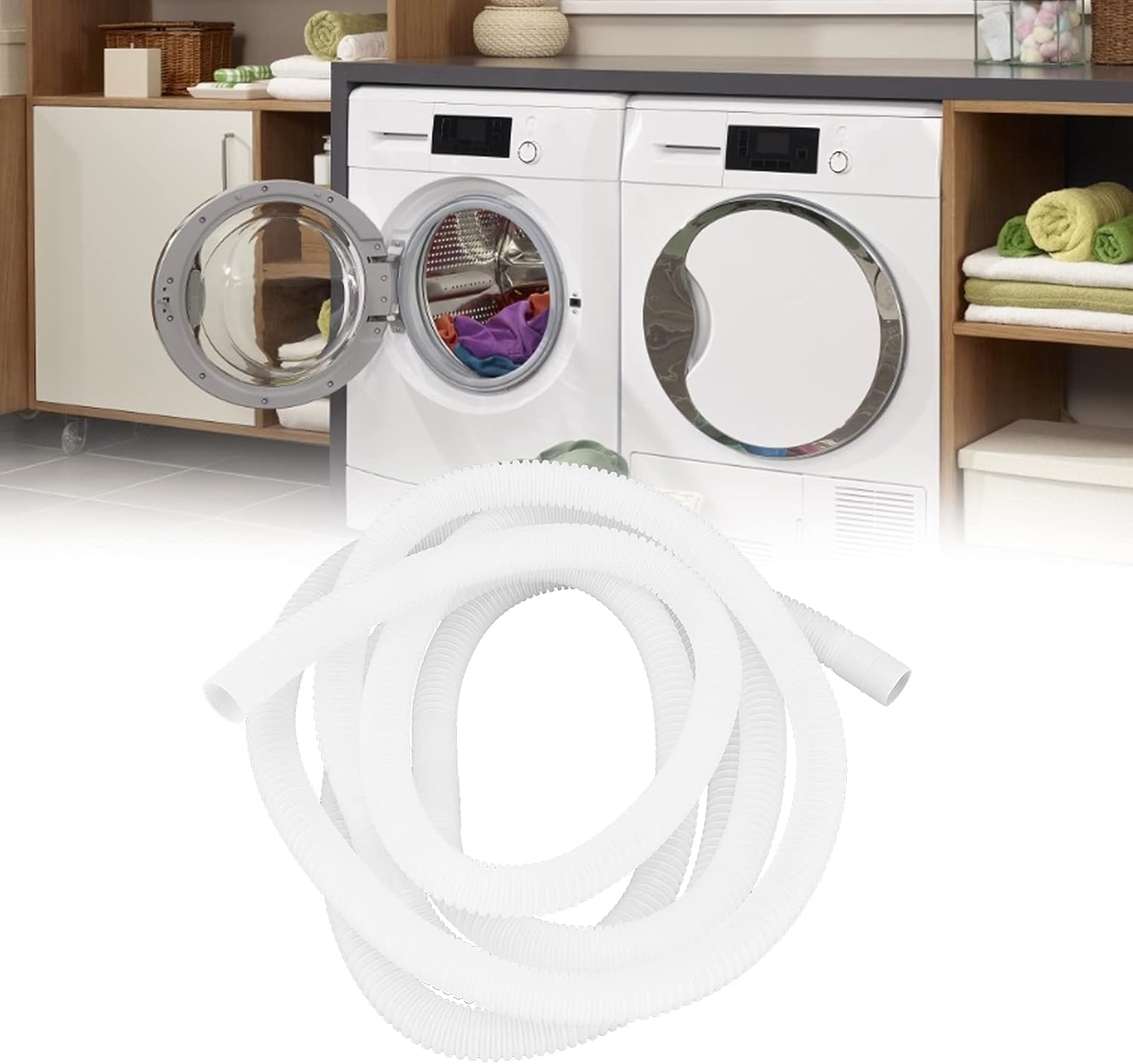 Tyenaza Universal Washing Machine Drain Hose,Transparent Air Conditioner Drain Hose, Flexible Dishwasher Drain Hose Extension Kits (10 ft)