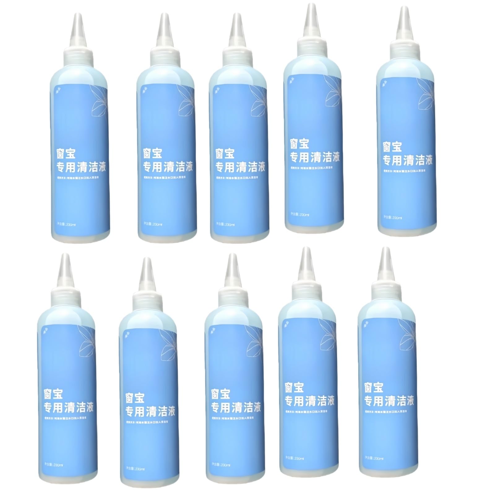 Solución limpiacristales compatible con ECOVACS Winbot W2/W1/MINI, limpiador de cristales líquido de 230 ml(10 packs)