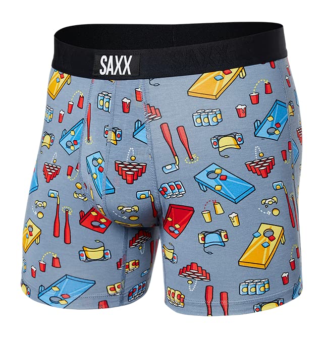 Saxx Underwear Men's Boxer Shorts – Vibe Boxer Shorts with Built-in Ballpark Pouch Support – Underwear for Men, Core