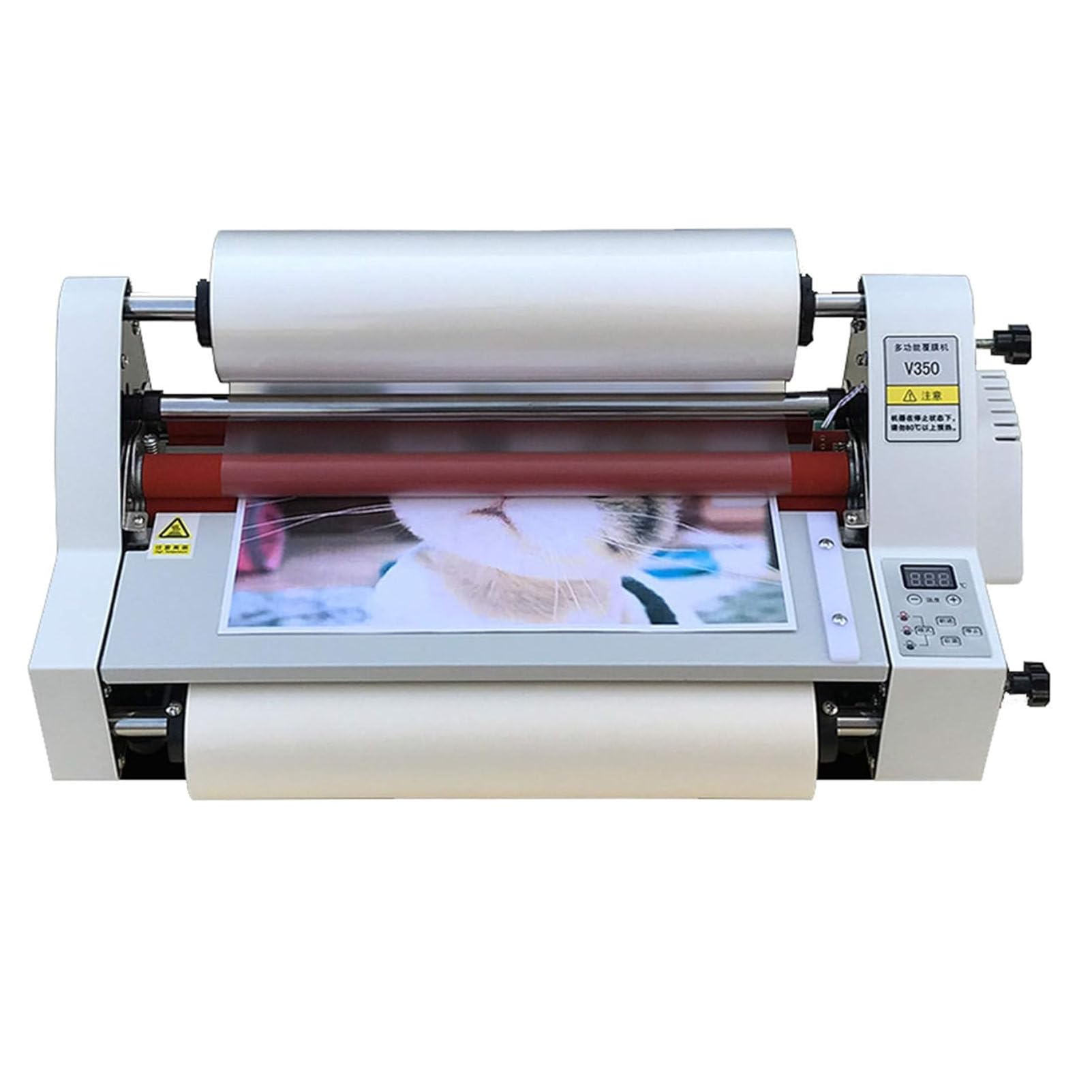 Laminatore a caldo e a freddo, controllo elettronico della temperatura, display digitale, macchina per laminazione termica a rotolo mono e bifacciale da 700 W, per documenti, foto, biglietti