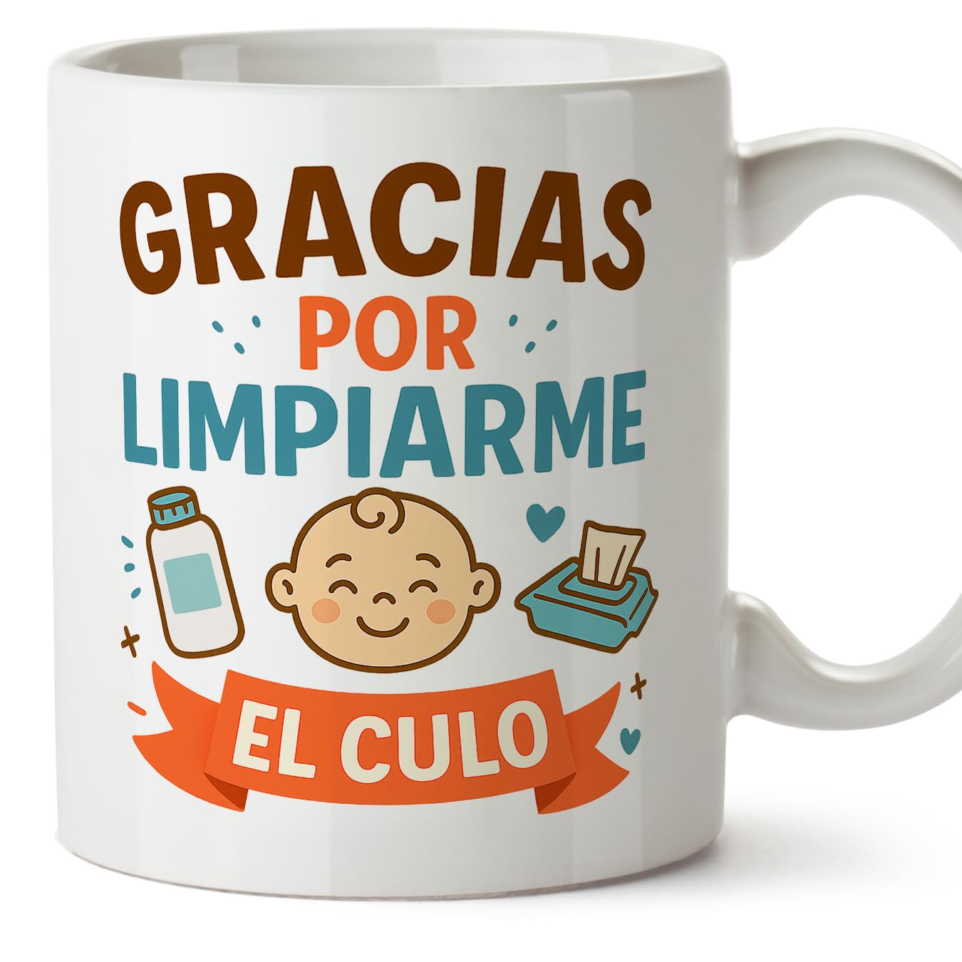 MUGFFINS taza mamá y papá graciosa con frase Gracias por limpiarme en Español | regalo madre y padre divertido | regalo cumpleaños madre y padre | 330 Ml 11 oz | Papá y mamá v1.2MA