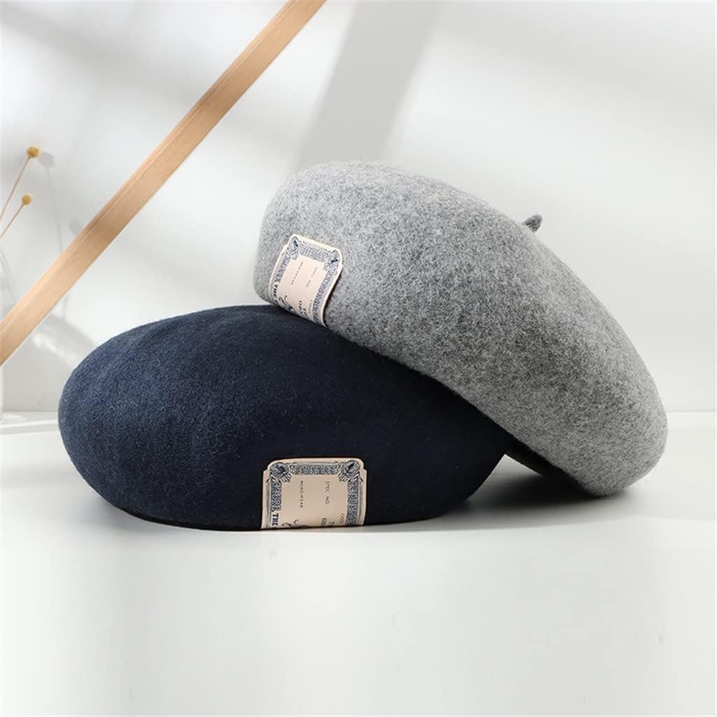 Hats Women's Autumn and Winter Wool Berets Retro Warmth Painter's Hat Versatile Cloth Label