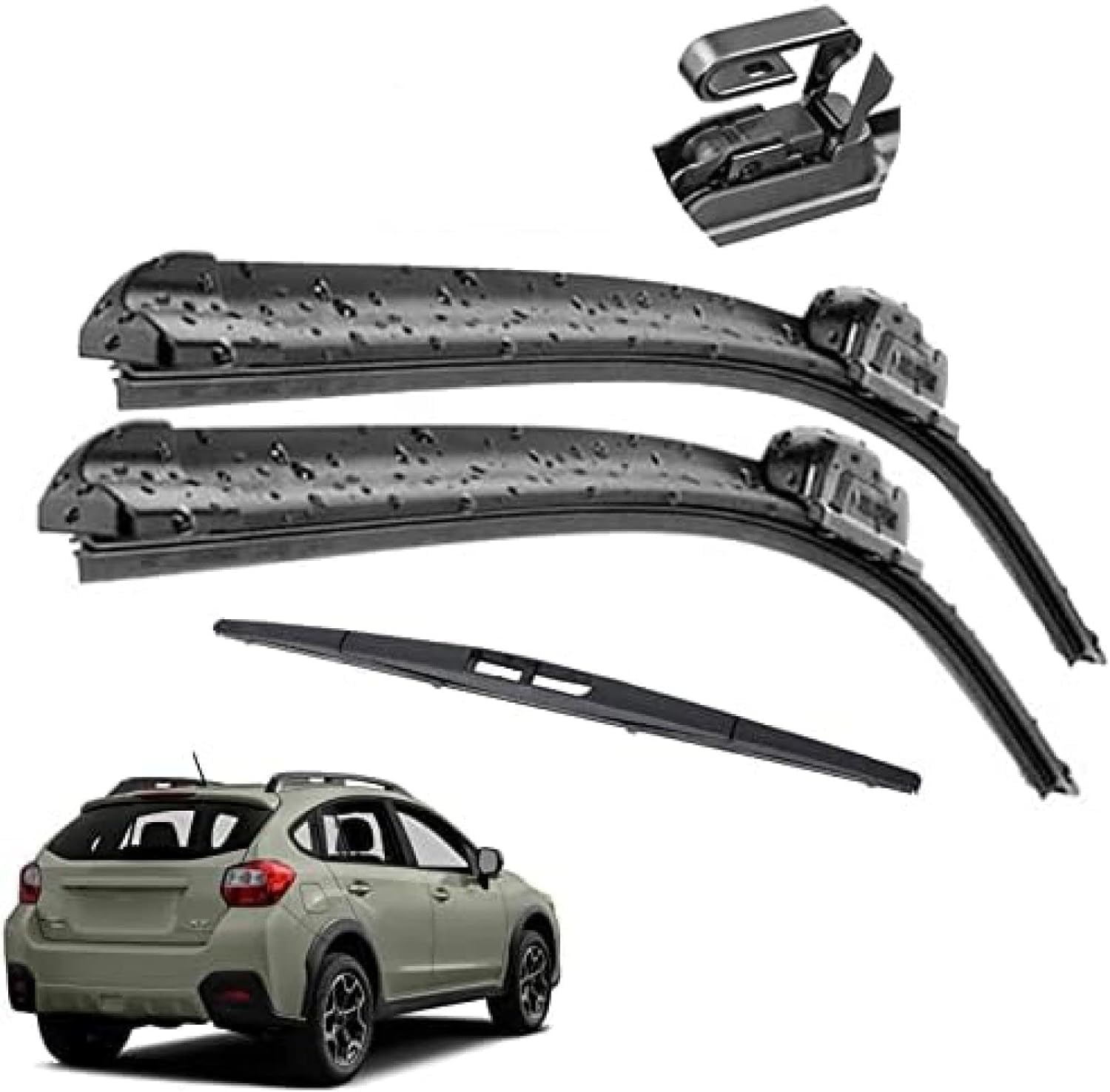 RESKIU Car Front Windshield Wiper Blade Set Replacement for Subaru XV Crosstrek GP 2012-2016, All Season Windscreen Wipers Quiet Easy Installation