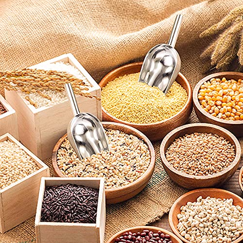 GZLCEU Set of 4 Ice Scoops Stainless Steel Versatile Flour Scoop for Sweets Ice Cubes Grains Nuts and Kitchen Bar Buffet Party Wedding (Silver) - Image 6