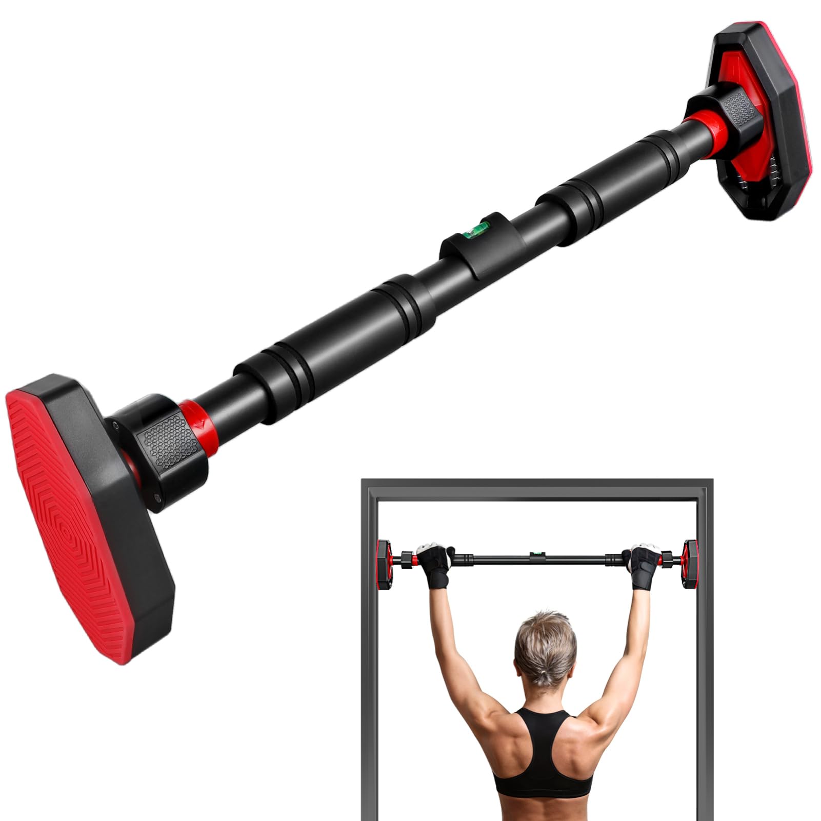 Doorway Pull Up Bar Strength Training Chin up Bar without Screws Adjustable 25 55-39 37in Width Portable Gym