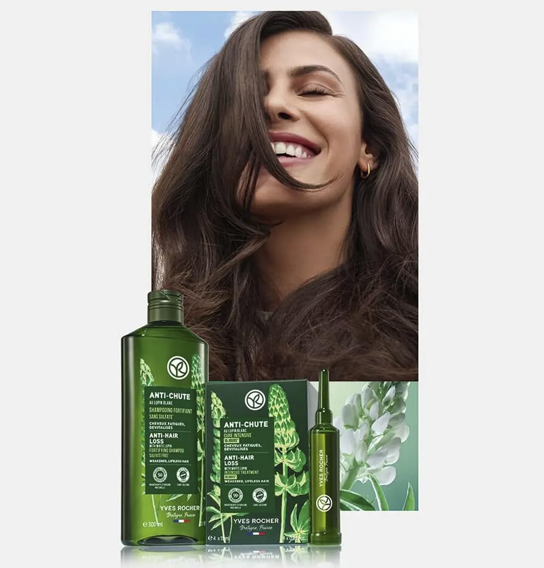 Yves Rocher Anti -Chute Botanical Anti-Hair Loss Intensive Hair Roots Treatment Shampoo Set of 2-200 ml./6.4 fl.oz. and 4 x 15 ml - Image 5
