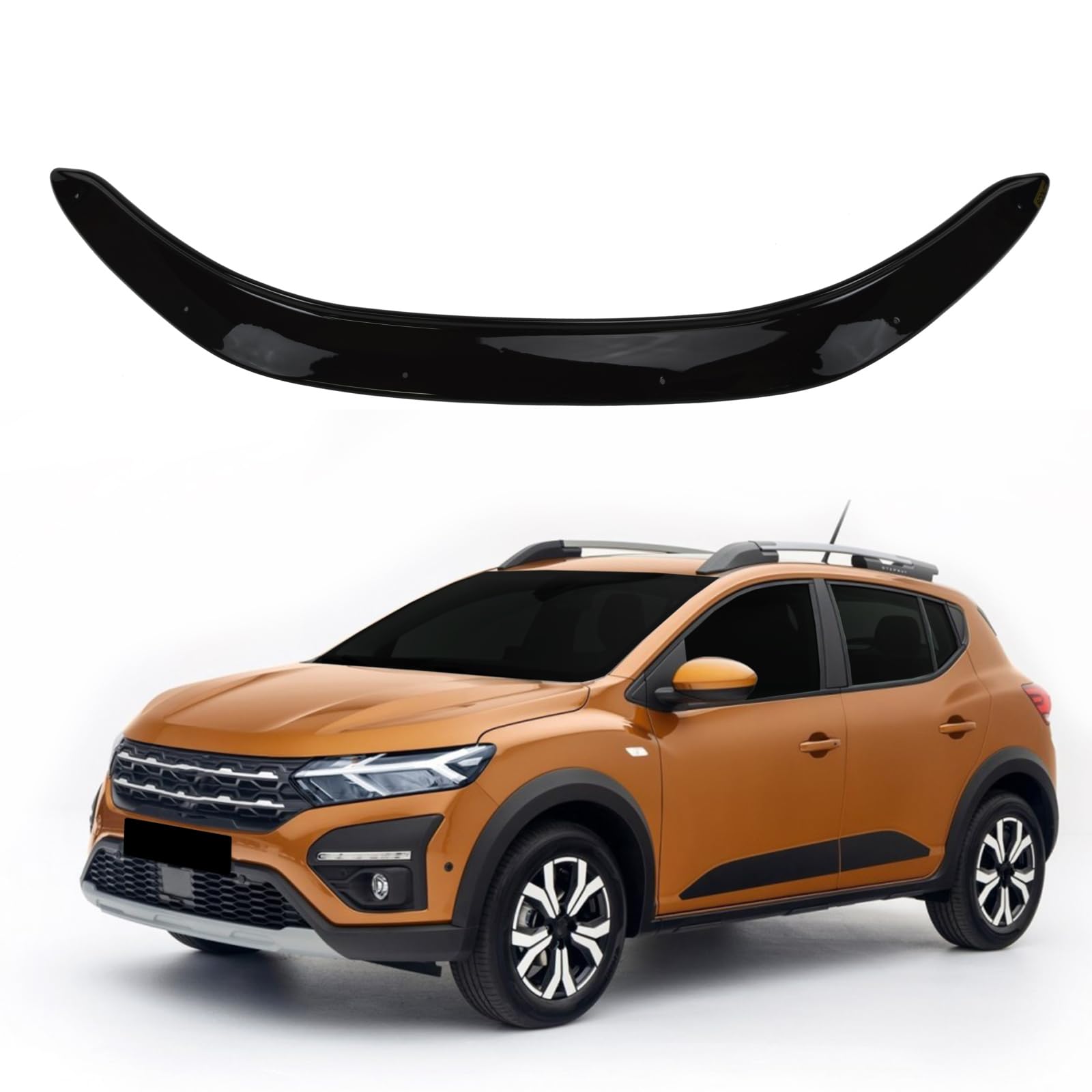 SCOUTT Bra de Capot Déflecteur de Protection pour Dacia Sandero Stepway 3 Depuis 2021, Aérodynamique, Assemblage Facile, Aucun Perçage Requis