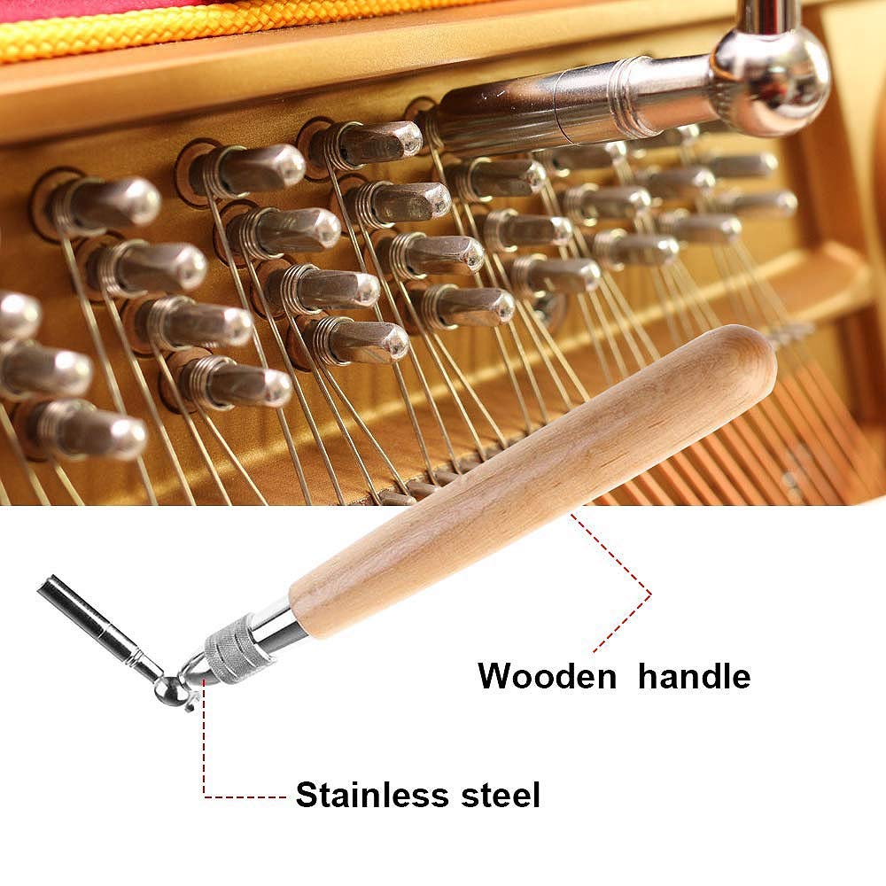 Kit de AfinacióN de Piano 16 Piezas Sintonizadores de Piano Profesionales de Herramientas Llave Clip de Pinzas de CinturóN de Destornillador de Horquilla de Mudo de Martillo