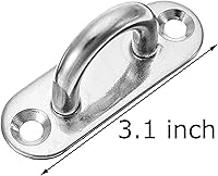 Vista 3 de 4 Pcs 3.1 Inch 304 Stainless Steel Ceiling Hooks Pad Eyes Plate Marine Hardware Hooks with Screws