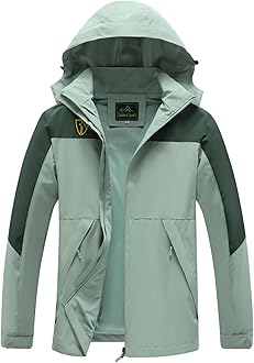 GIISAM Rain Jacket for Women, Women's Waterproof Lightweight Rain Jackets Packable Raincoat Windbreaker Coat with Hood