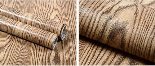 Miniatura 3 de Papel tapiz de vinilo autoadhesivo de grano de madera, 9.5 pies cuadrados, papel de contacto extraíble para despegar y pegar para decoración de