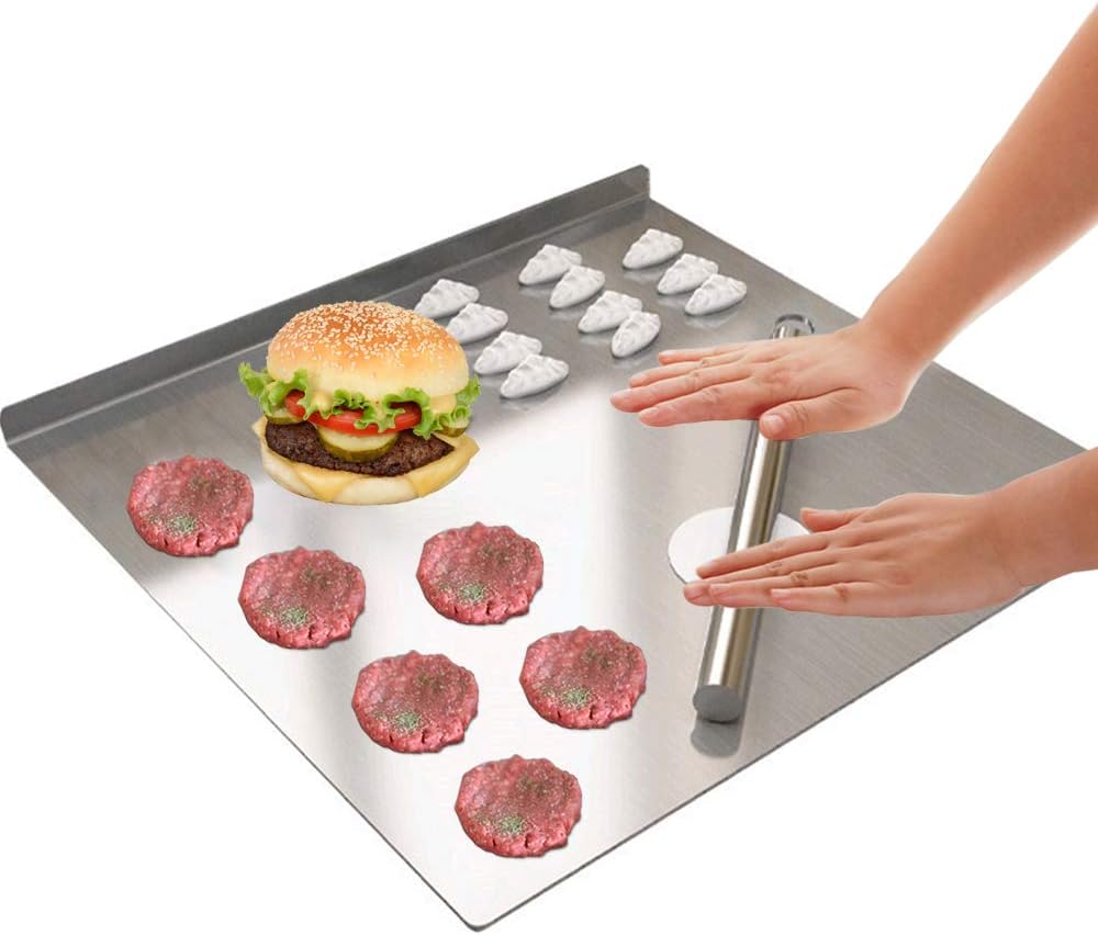 Lanhope Cutting Board Stainless Steel Baking Mat Non Stick Thick Board for Cutting Fruit Vegetable Meat Kneading Rolling Bread Pizza Biscuits Dough Sturdy Kitchen